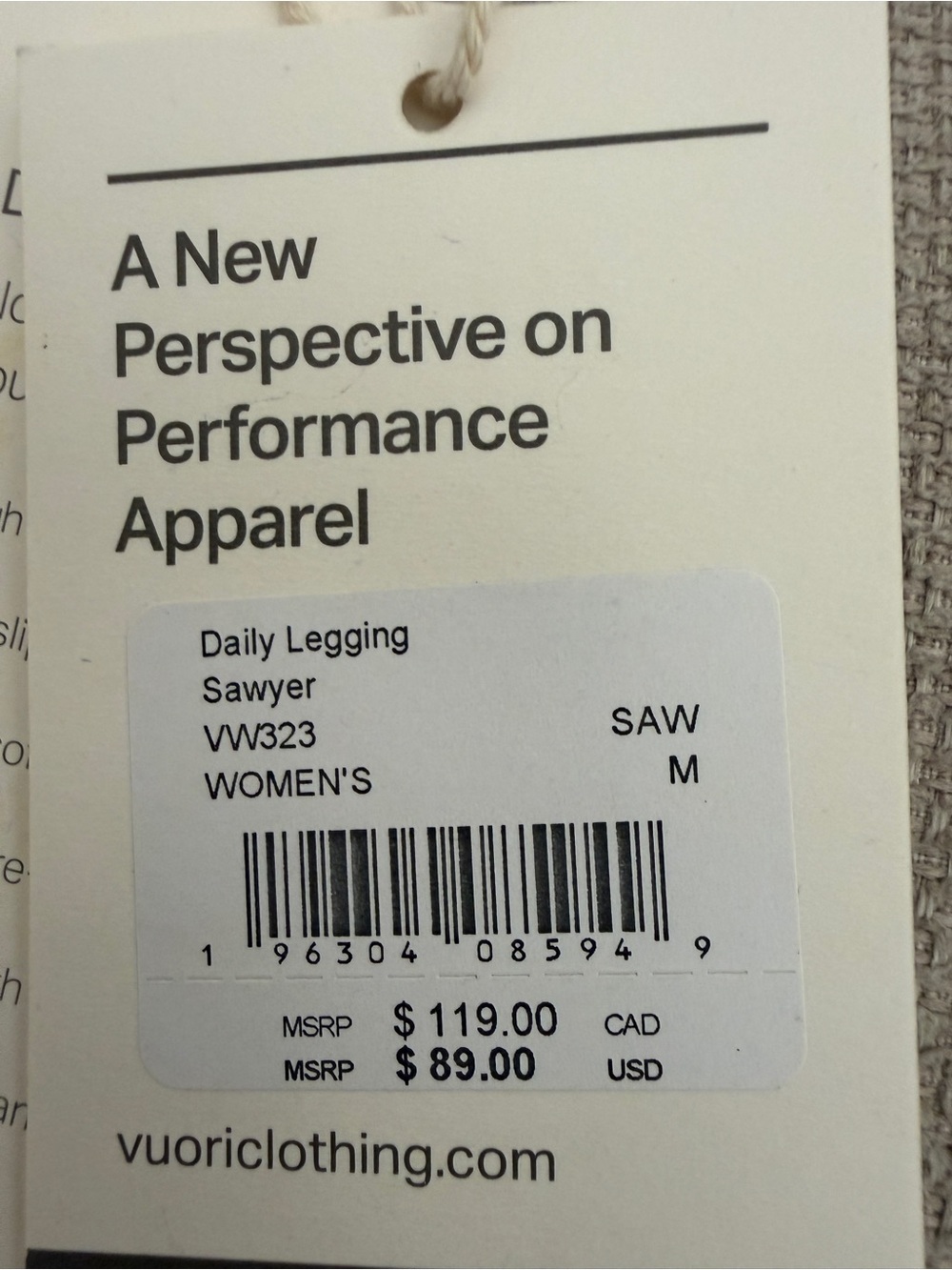Vuori Daily Leggings. Size M . NWT. Sawyer - Picture 6 of 6